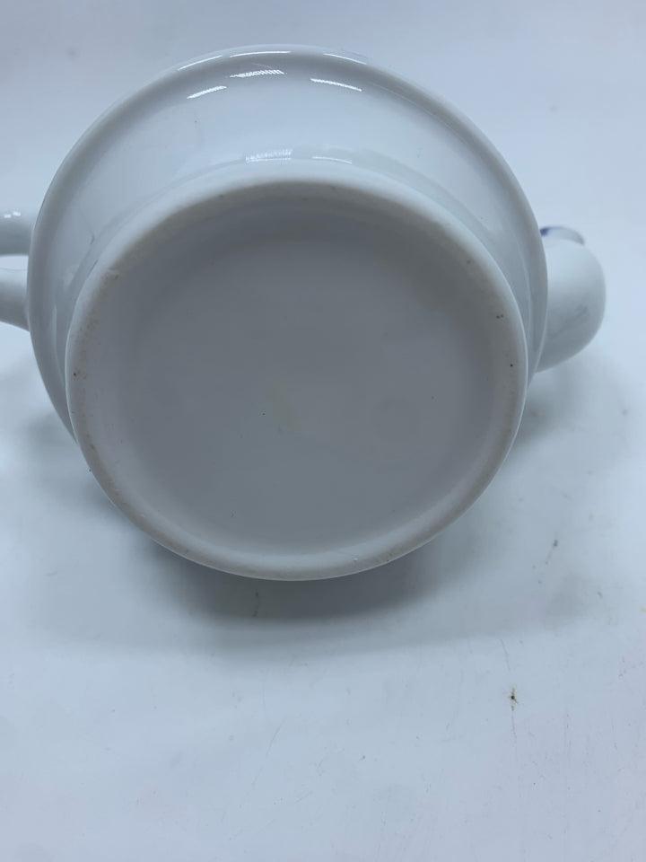 TEA-FOR-1-SET BLUE & WHITE FLORAL BONE CHINA.