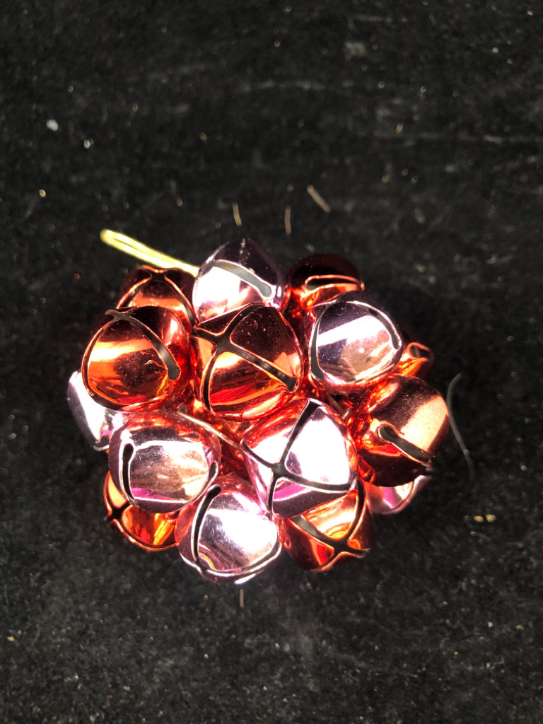 PINK/RED JINGLE BELL BALL ORNAMENT.