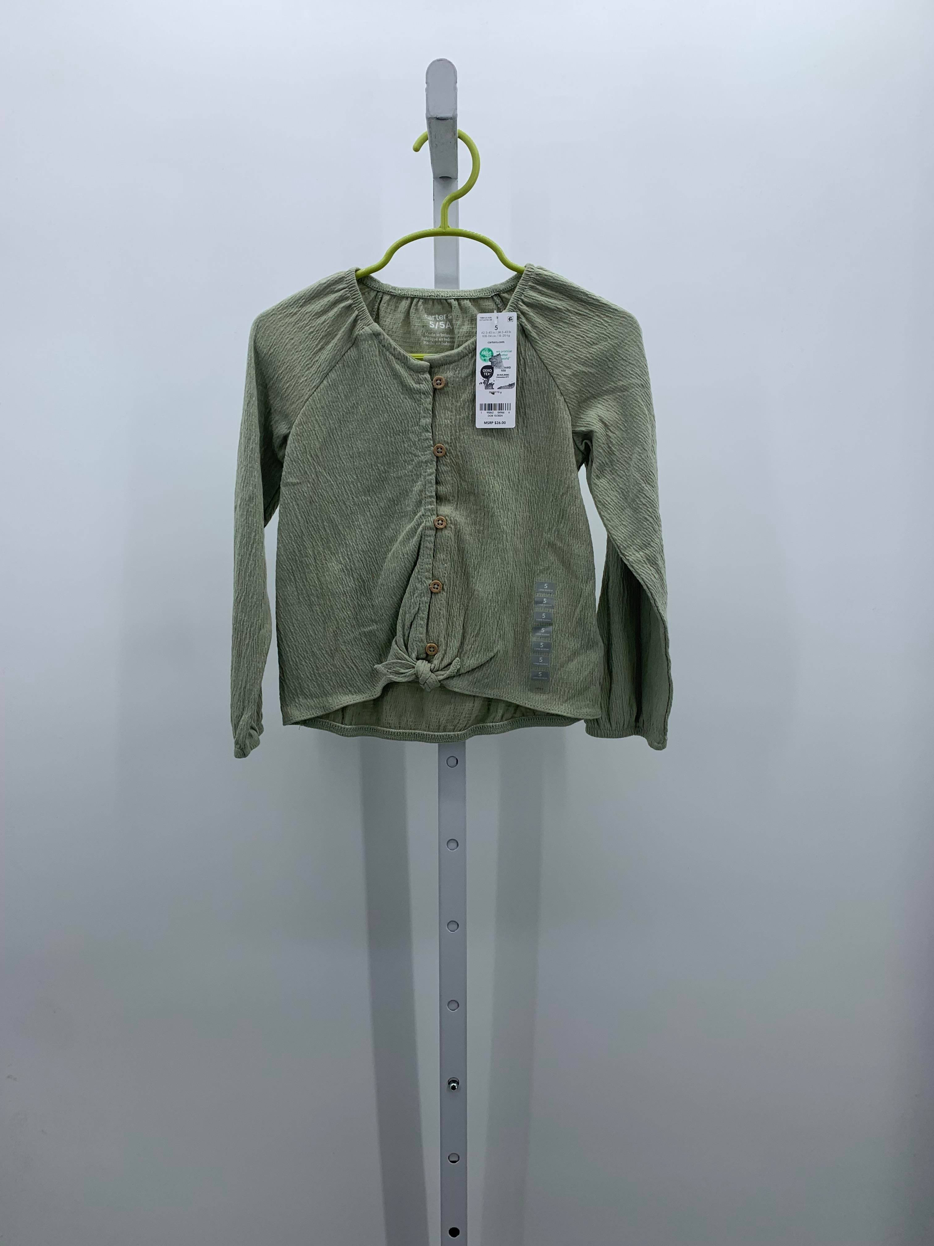 Carters Size 5T Girls Long Sleeve Shirt
