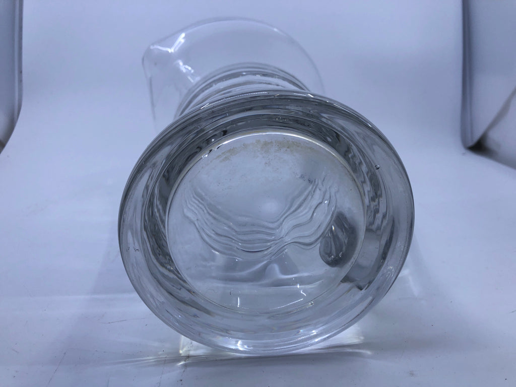 HEAVY BLOWN GLASS PITCHER.