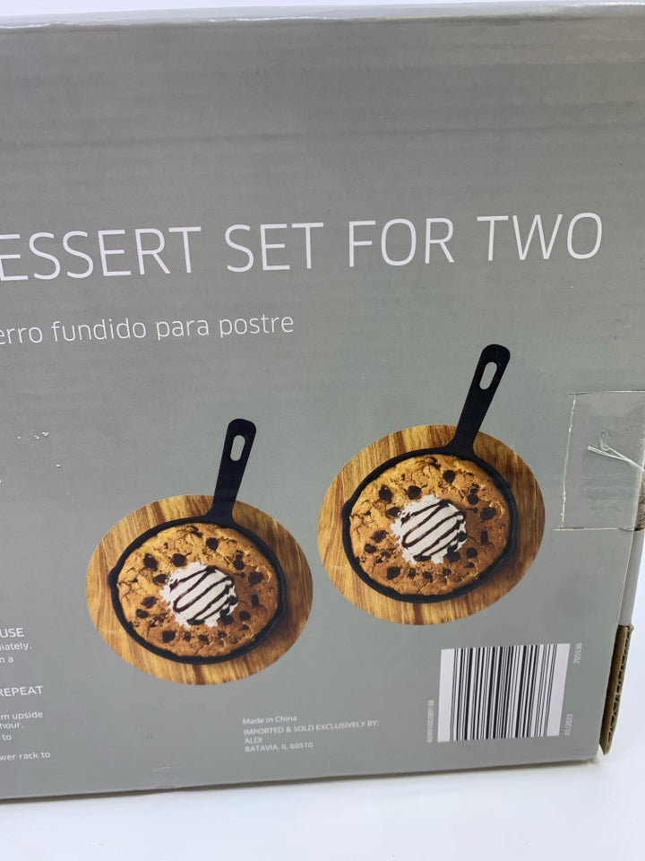 NIB CAST IRON DESSERT SET FOR TWO CROFTON.