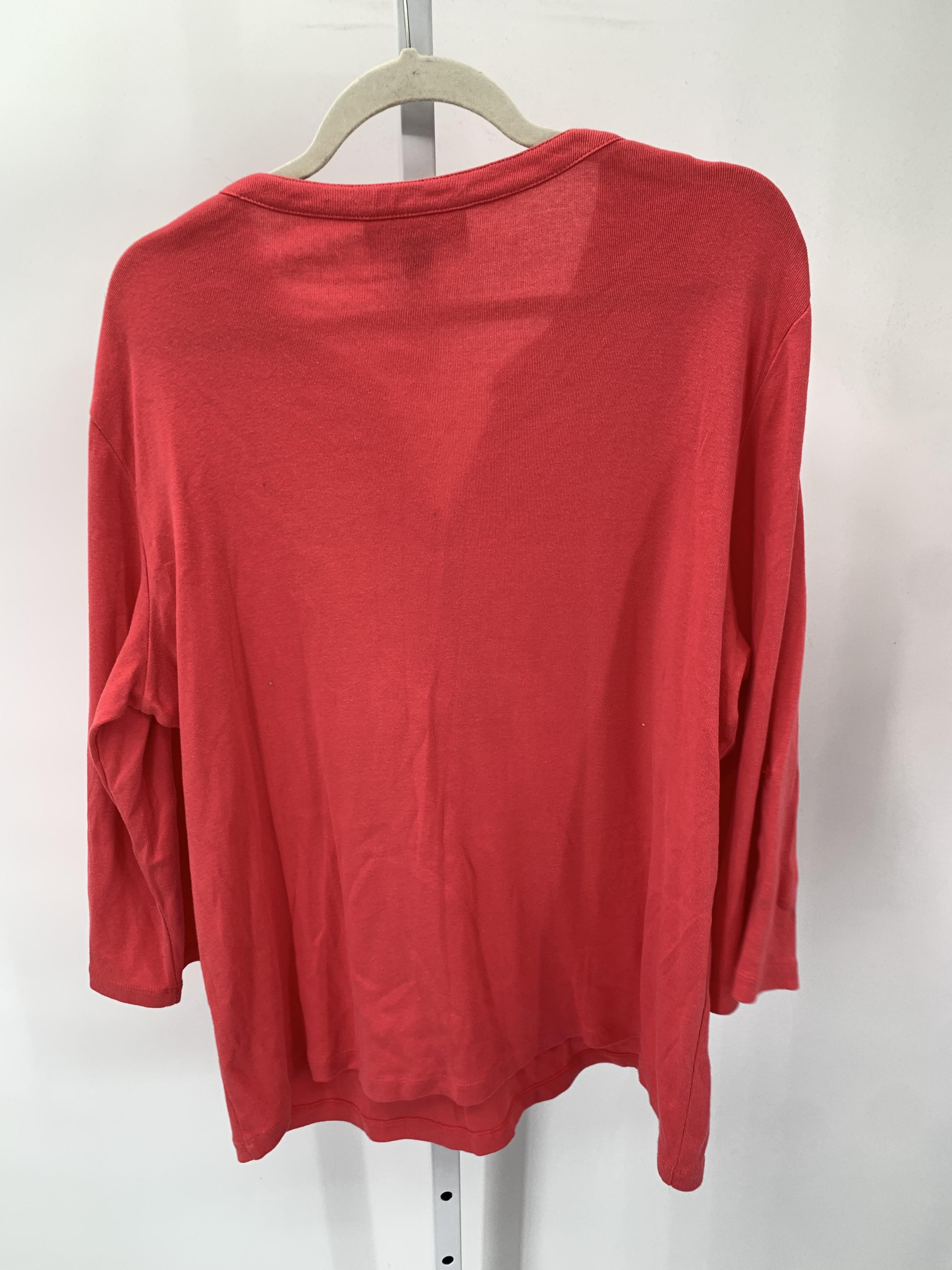 Karen Scott Size 1X Womens 3/4 Sleeve Shirt
