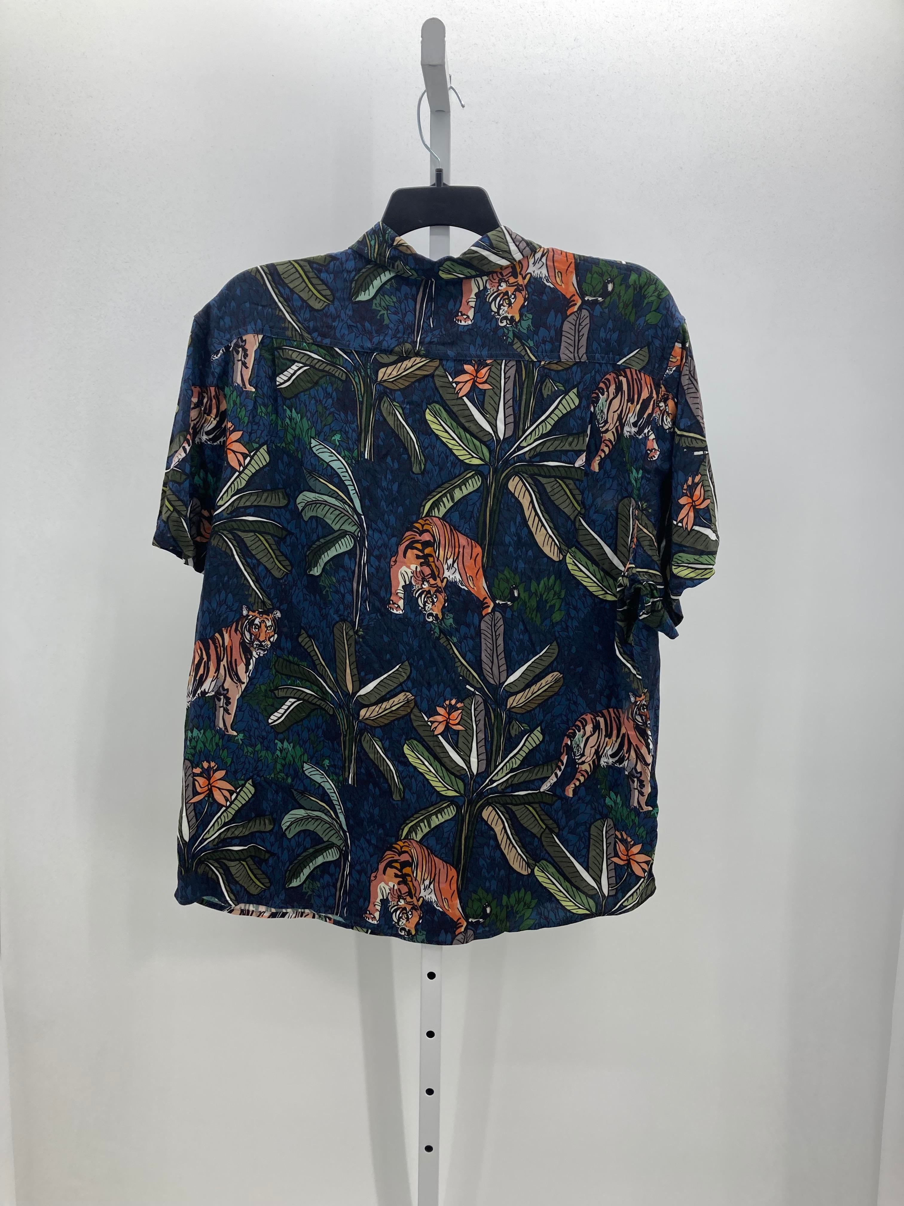 NEW TIGER TROPICAL PRINT BUTTON DOWN