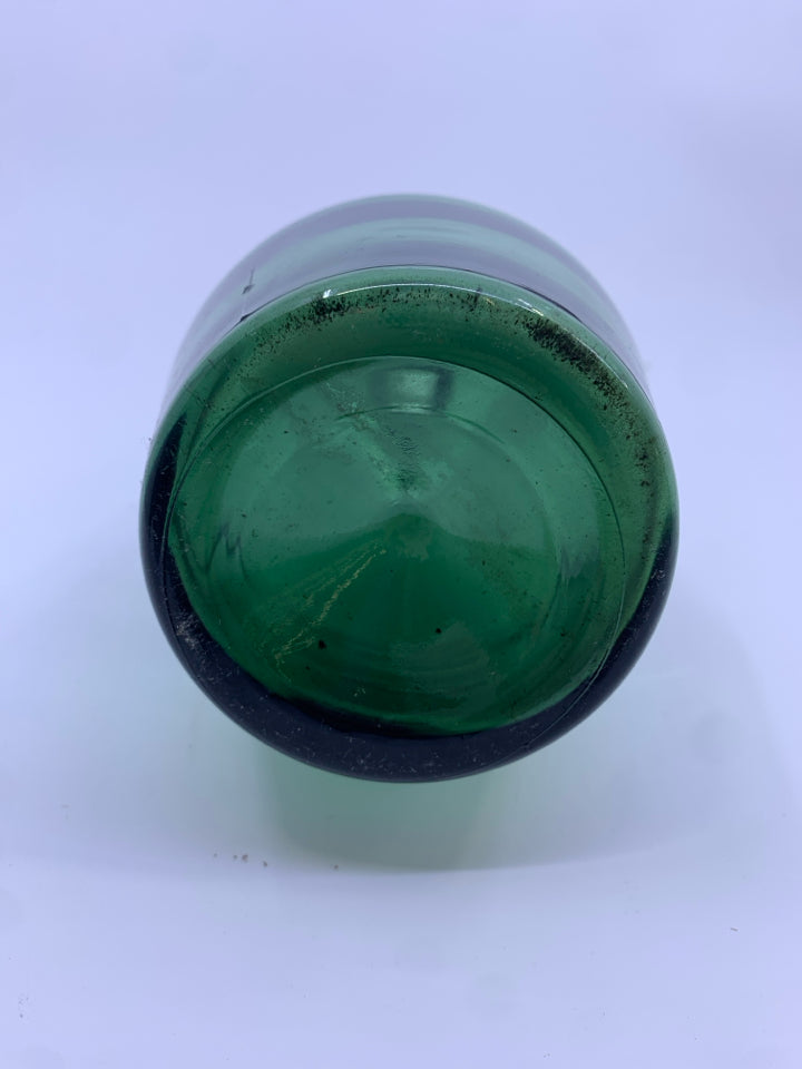 GREEN GLASS BOTTLE.