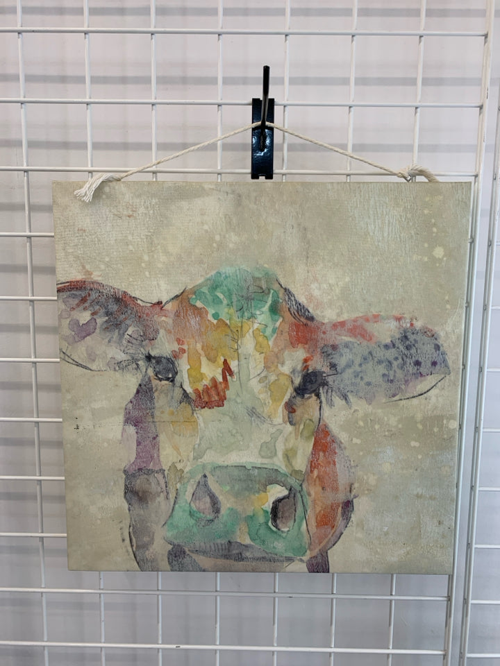 ABSTRACT COW CANVAS PAINTING.
