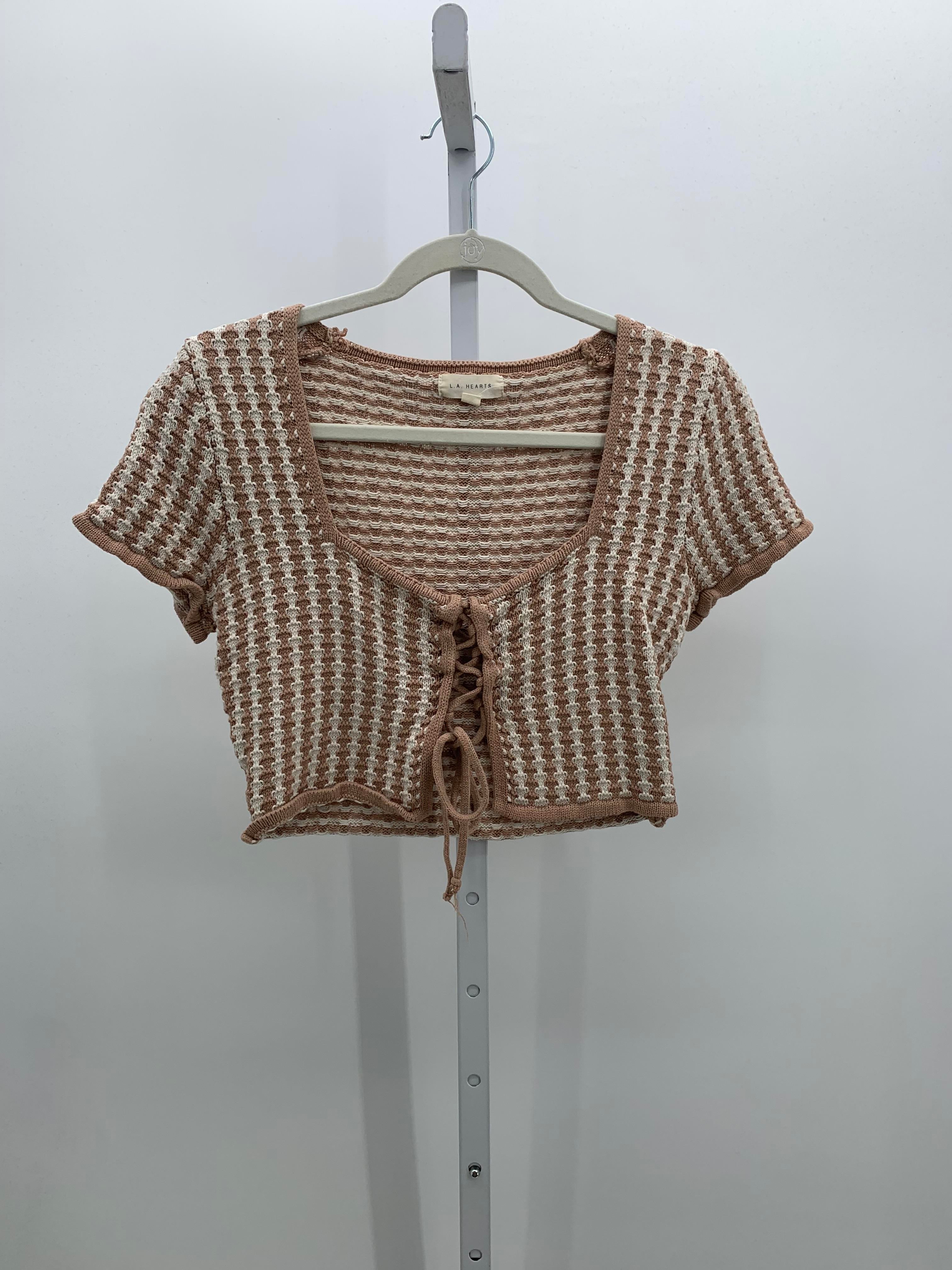 LA Hearts Size Medium Juniors Short Sleeve Sweater