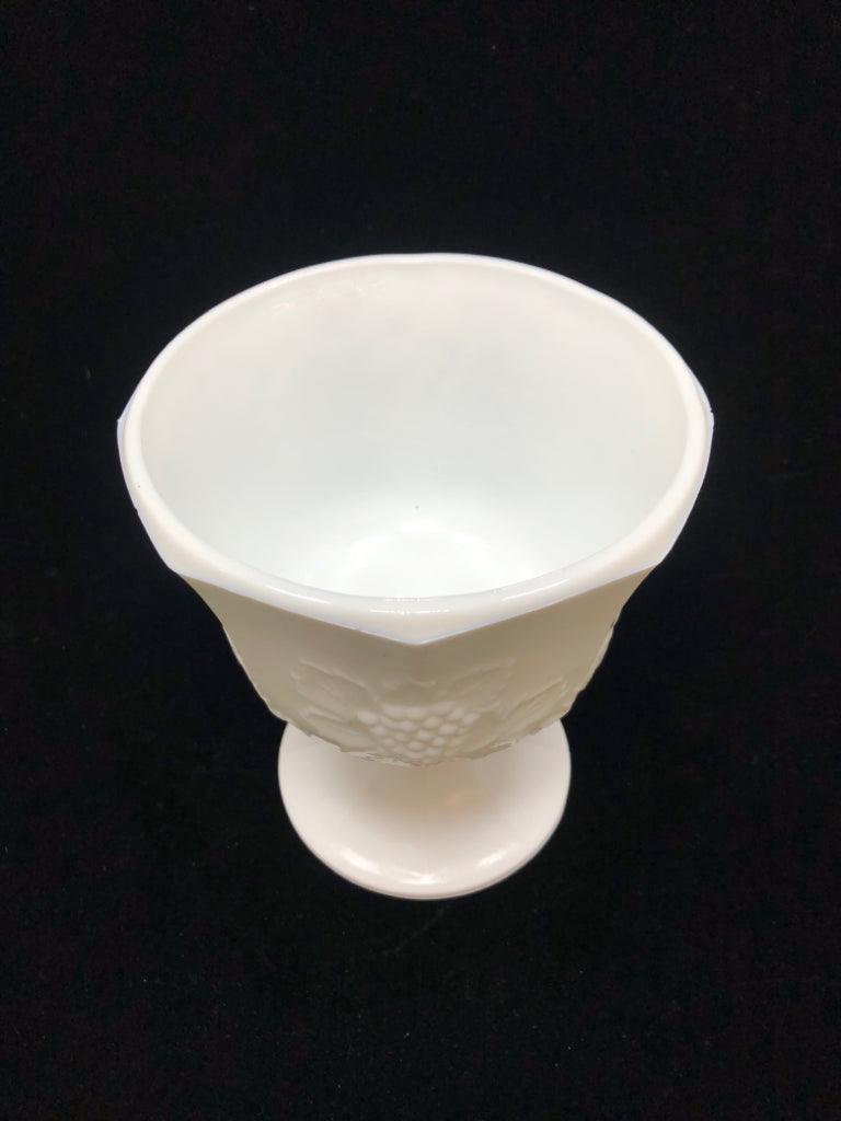 VTG MILK GLASS GRAPES CUP PLANTER.
