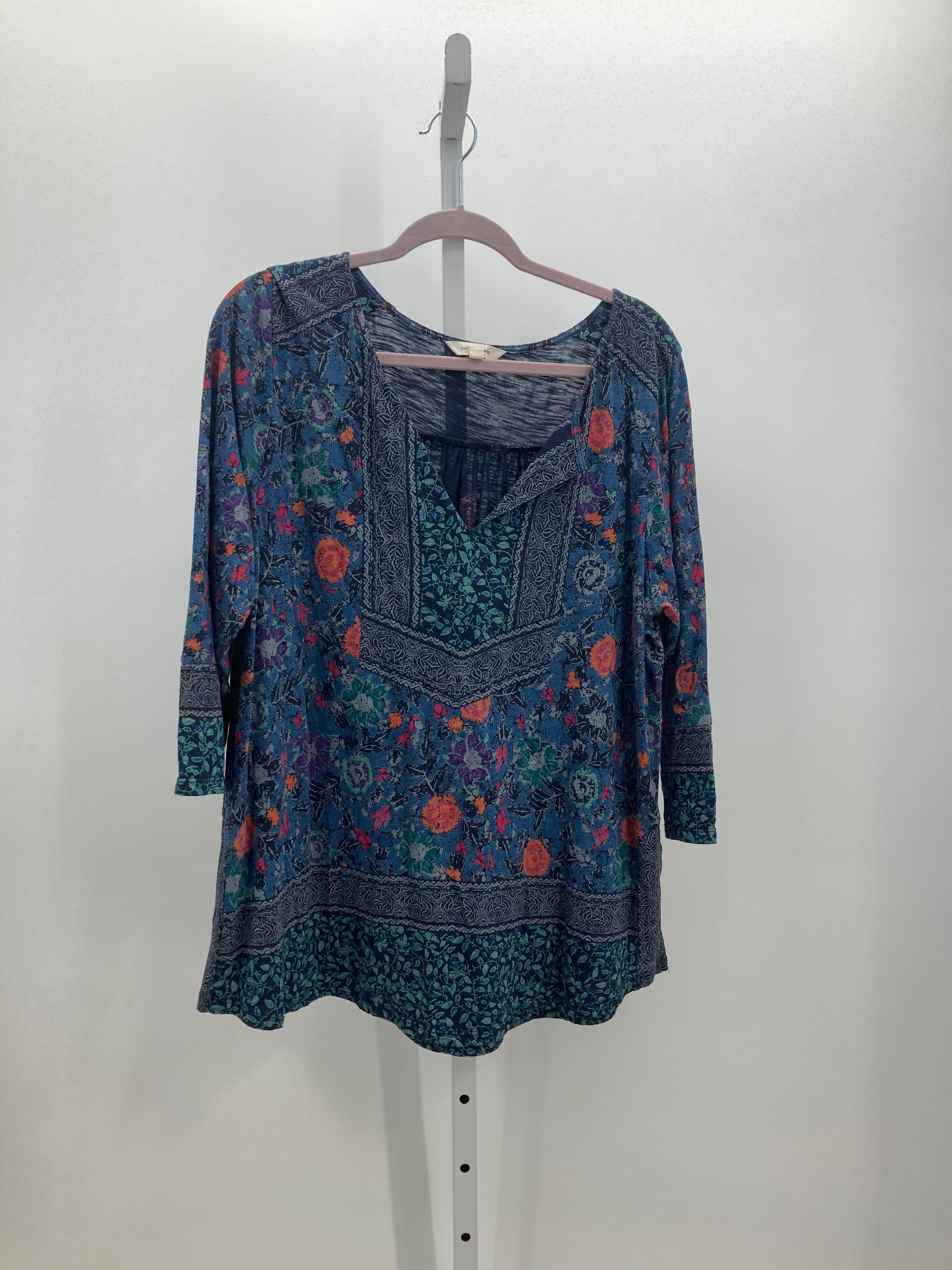 Lucky Brand Size 2X Womens 3/4 Sleeve Shirt