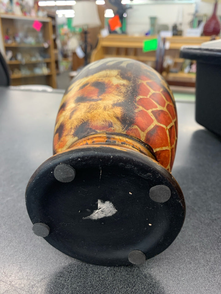 ANIMAL PRINT VASE.