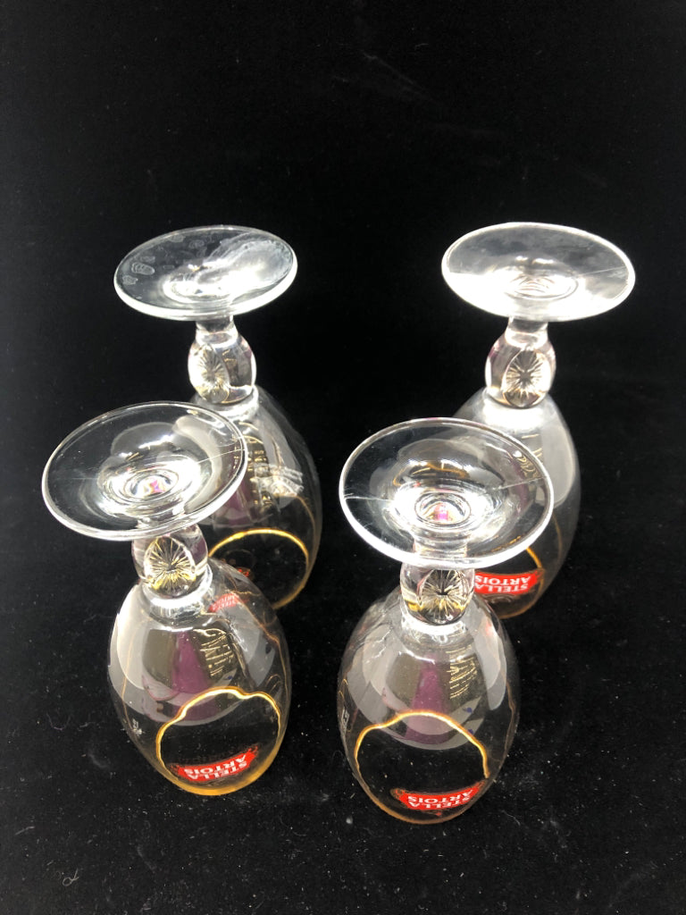 4 STELLA ARTOIS HIS AND HERS GLASSES.