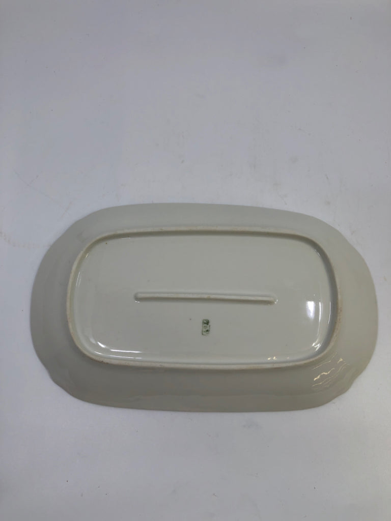 VTG LIMOGES OVAL SERVING PLATE T&V MARGUERITE BROWN BLOSSOM.