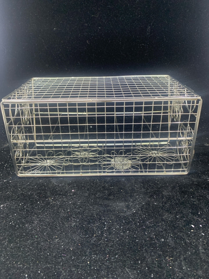 2 SLOT METAL MAIL FILE W/ FLOWERS.