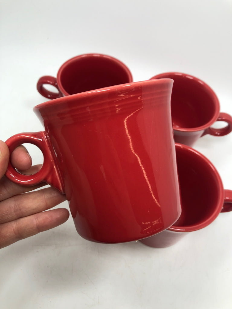 4 SMALL HANDLED MUGS.