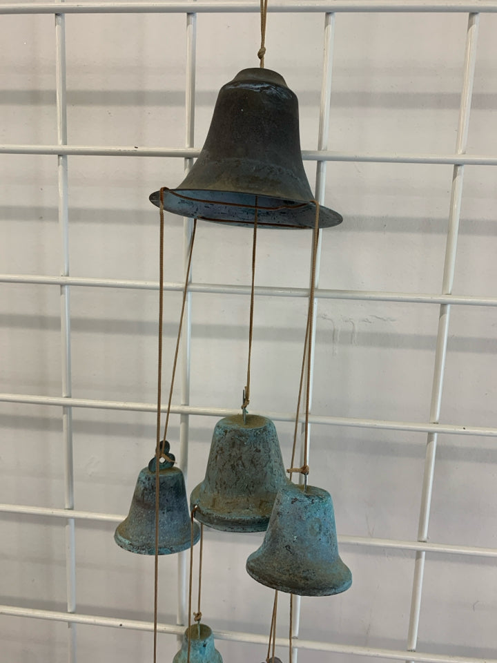 BLUE RUSTIC BELL WINDCHIME.