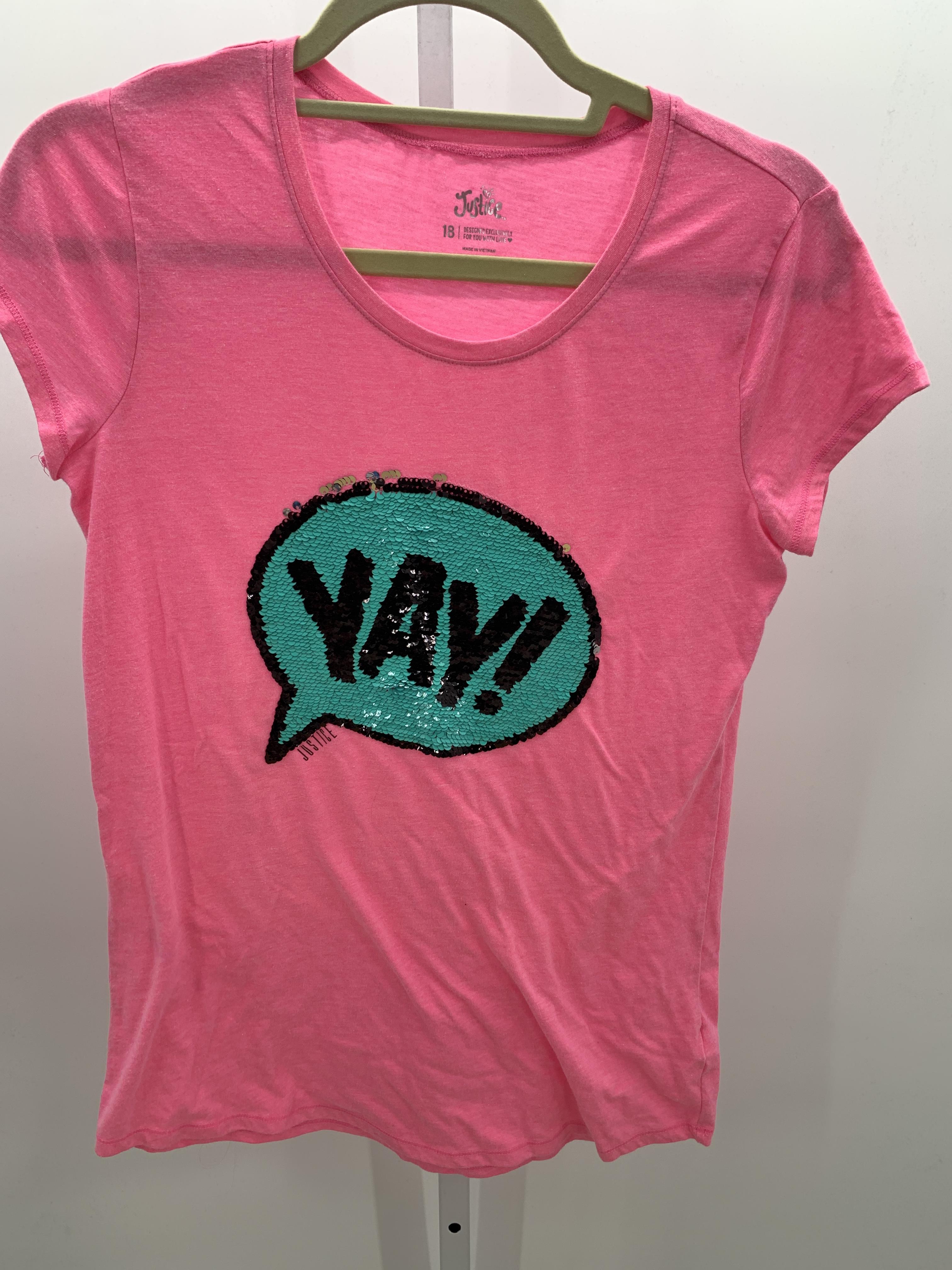 Justice Size 18 Girls Short Sleeve Shirt