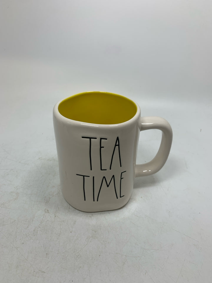 TEA TIME YELLOW INTERIOR MUG.