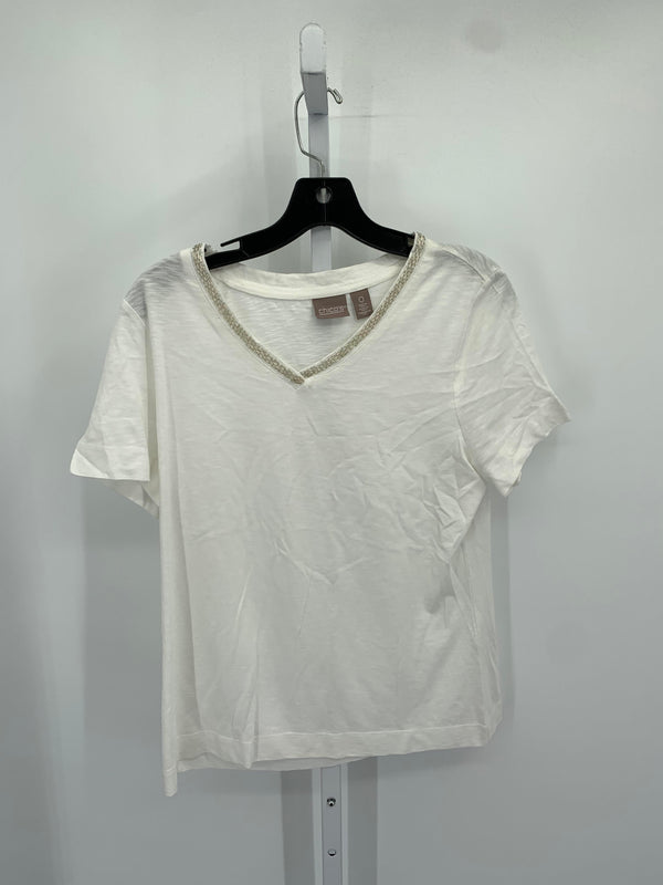 Chico's Size X Small Misses Short Sleeve Shirt