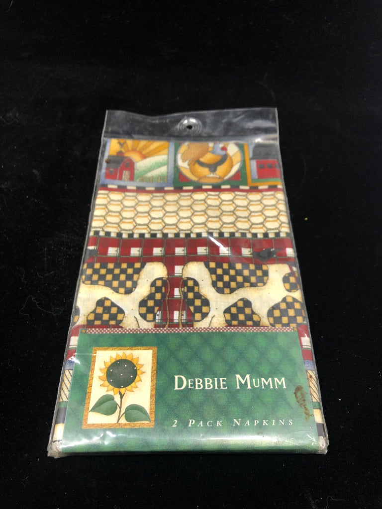 DEBBIE MUMM 2PC PRIMITIVE DESIGN NAPKINS.