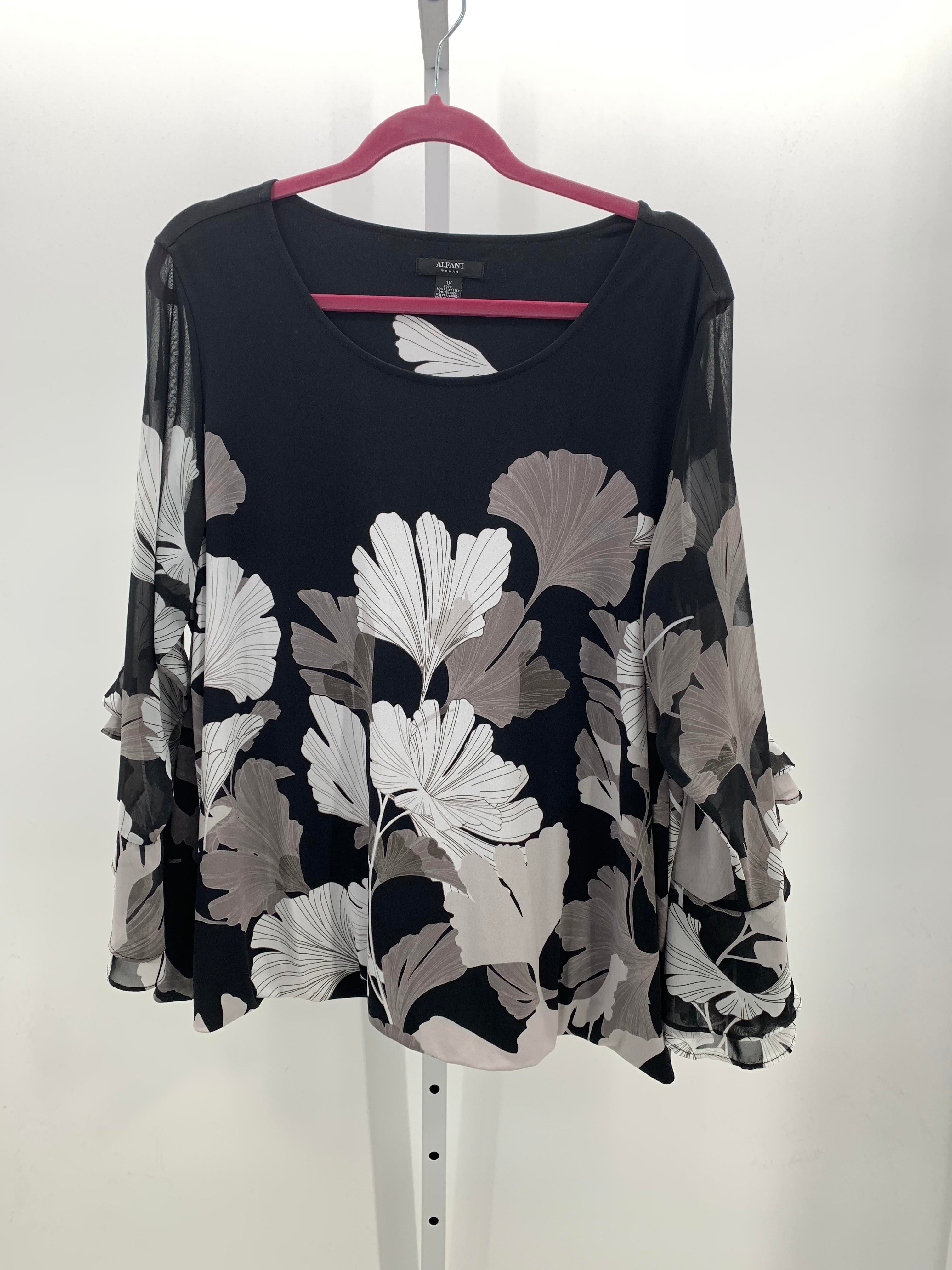 Alfani Size 1X Womens Long Sleeve Shirt