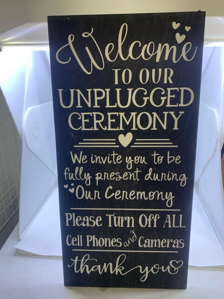 WELCOME TO OUR UNPLUGGED- WALL HANGING.