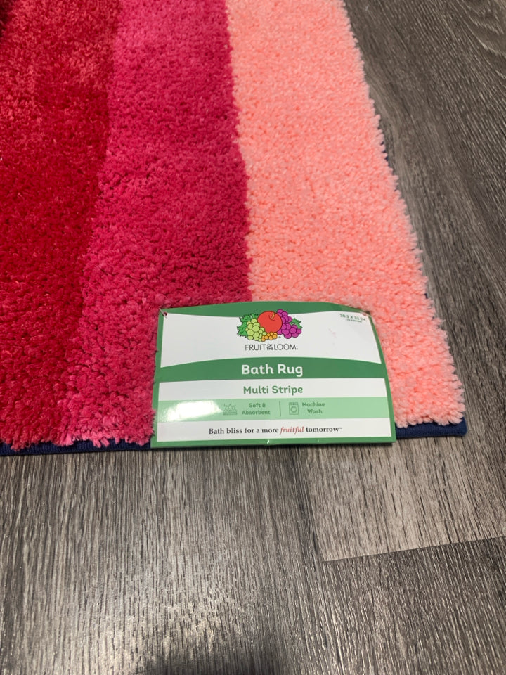 NIP RAINBOW STRIPED BATH RUG.