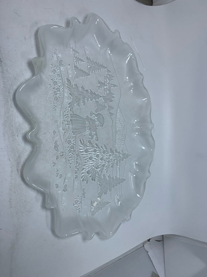 FROSTED MIKASA "CHRISTMAS STORY" PLATTER.