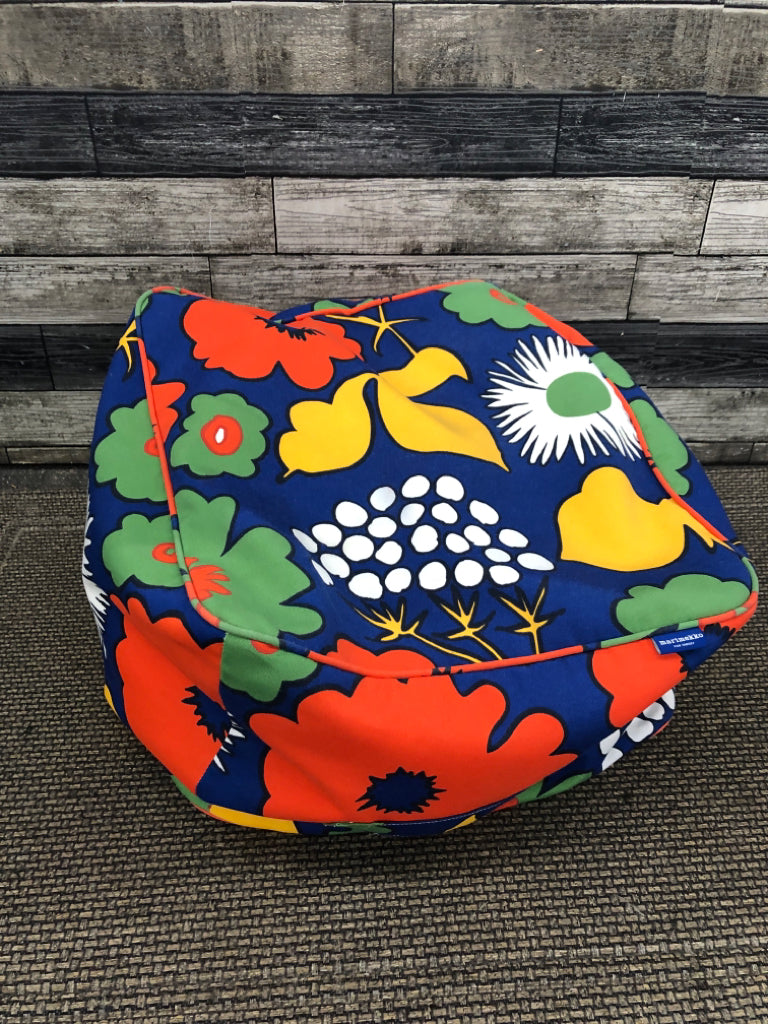 MARIMEKKO VIBRANT FLORAL BEAN BAG POUF.