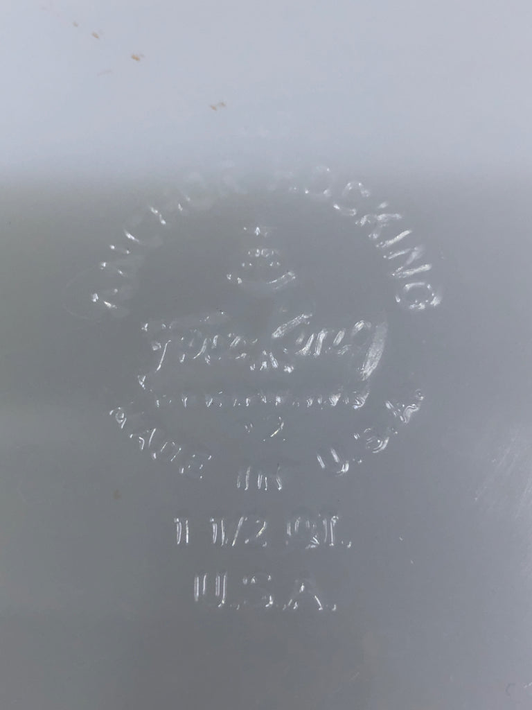VTG CARNIVAL GLASS BAKING DISH W HANDLE-FIRE KING.