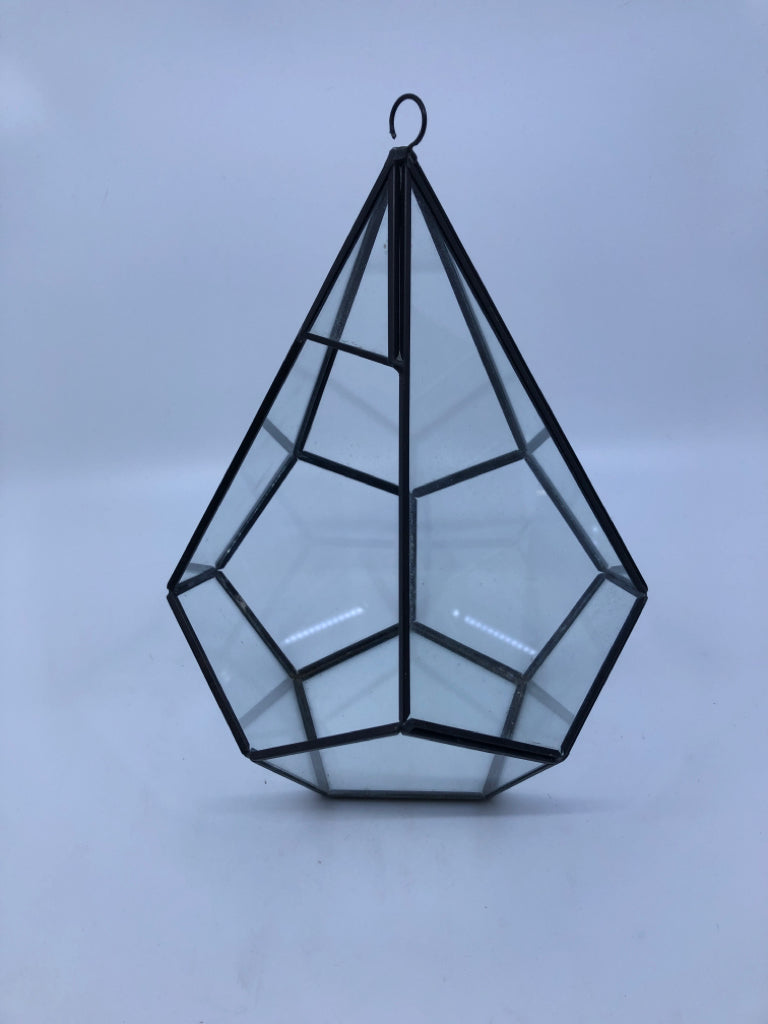 ABSTRACT TEARDROP SHAPE TERRARIUM.