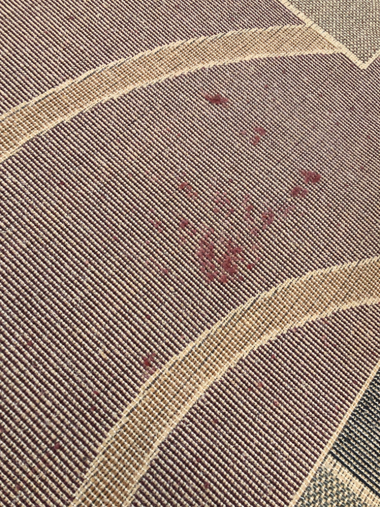 MULTI-COLORED CONTEMPORARY SHAW LIVING RUG.