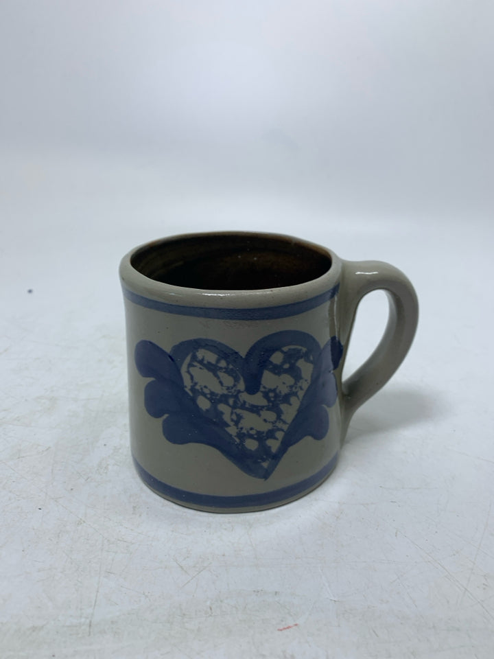 VTG BLUE SPONGWARE HEART MUG 1994.