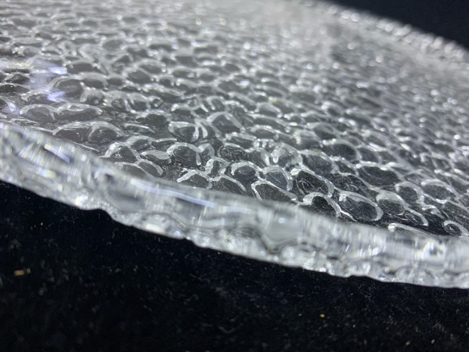 LARGE TEXTURED GLASS PLATTER.