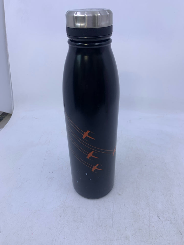 BLACK METAL STARWARS THEMED WATER BOTTLE.