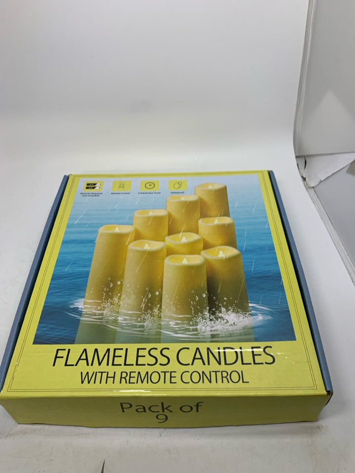 IN BOX 9 FLAMELESS CANDLES.