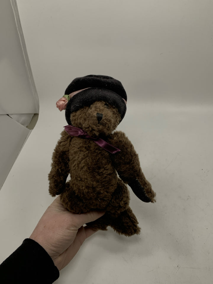 DARK BROWN BEAR W/ BLACK HAT BOYDS BEAR.