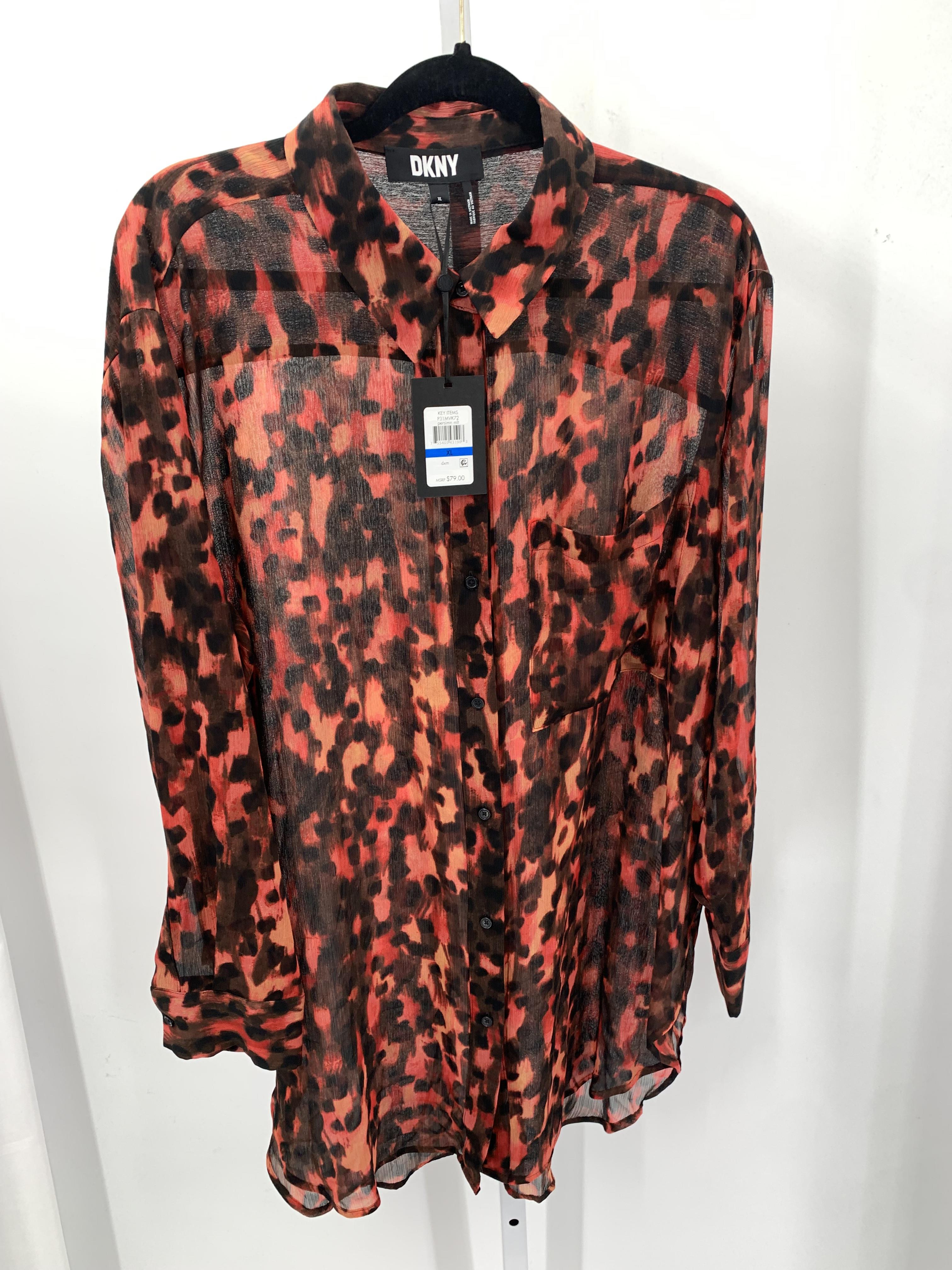 DKNY Size Extra Large Misses Long Sleeve Shirt