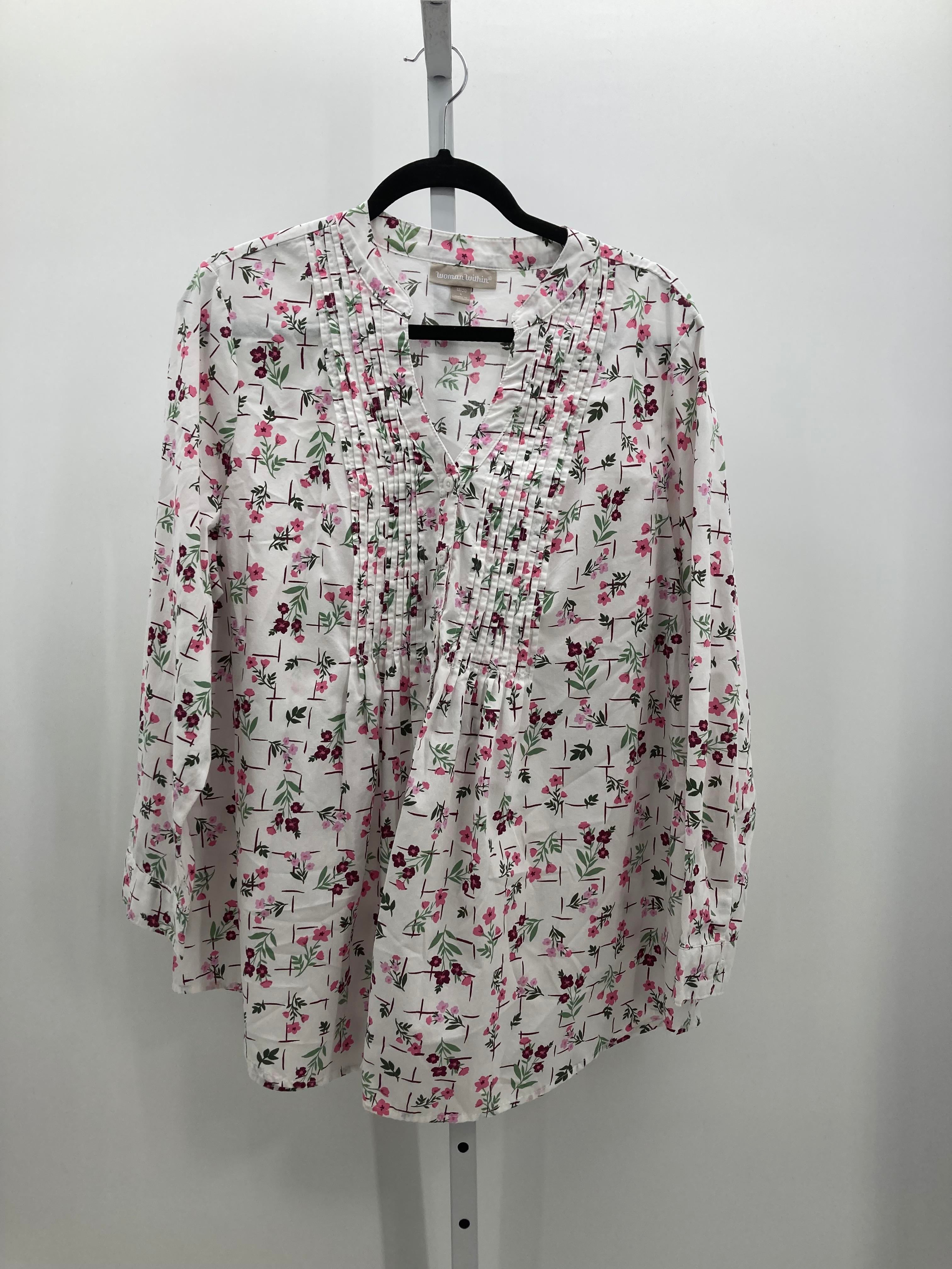 Woman Within Size 18/20 W Womens Long Sleeve Shirt