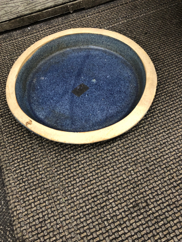 LARGE HEAVY NAVY POTTERY POT.