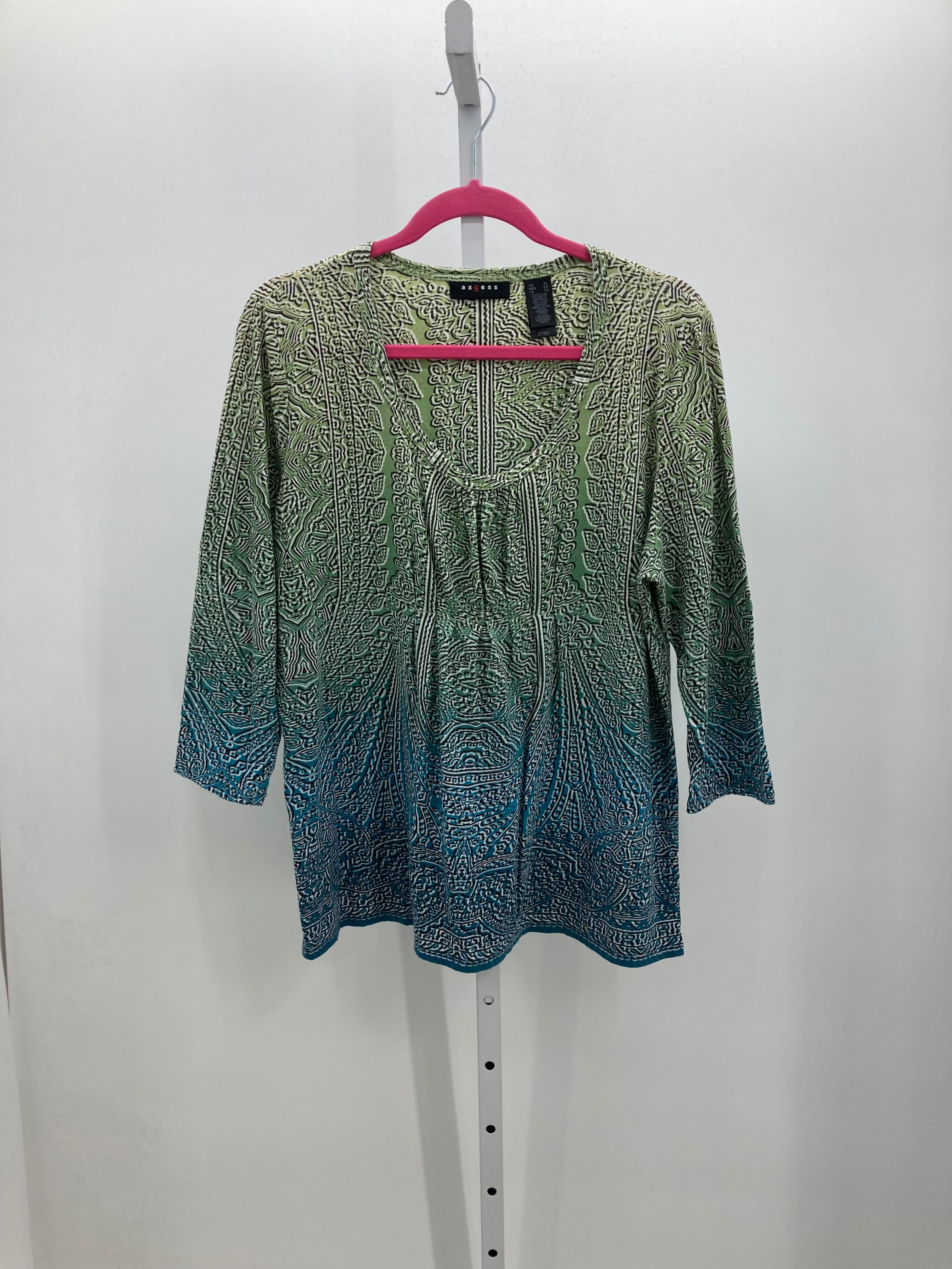 Axcess Size Extra Large Misses 3/4 Sleeve Shirt