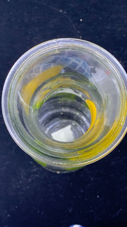 LEMONS PAINTED GLASS CARAFE.