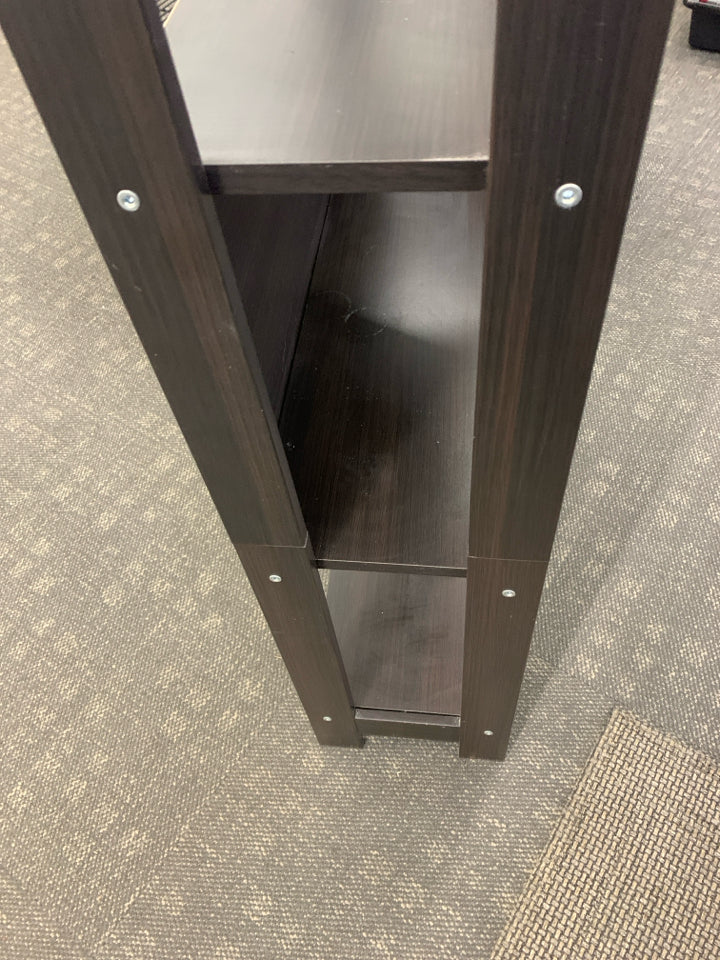 DARK BROWN 5-SHELF BOOKSHELF.