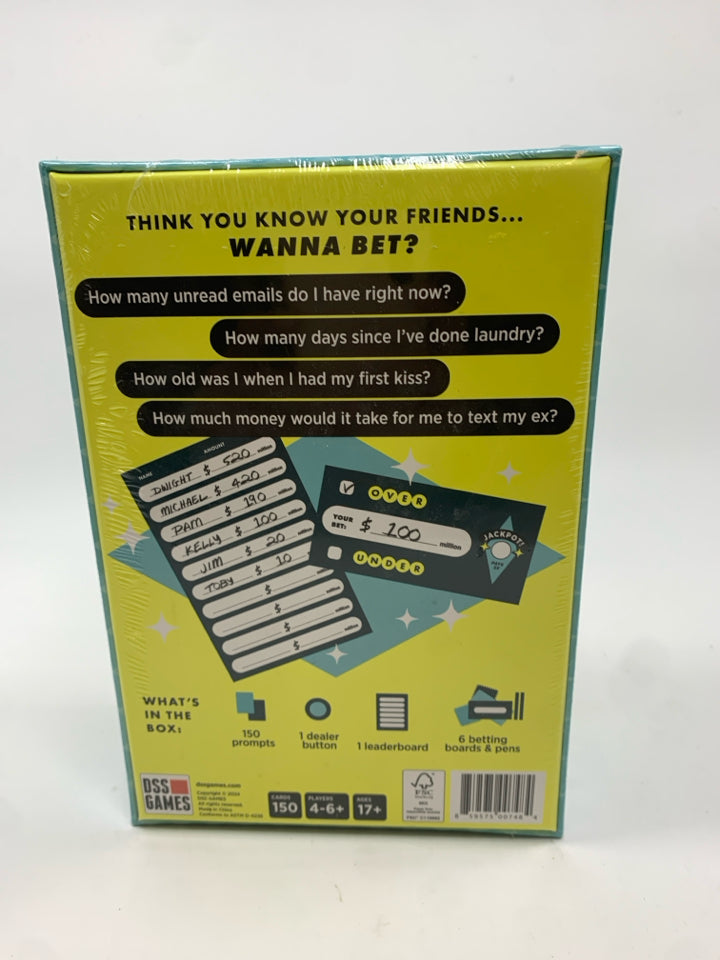 NIB BET ON YOUR FRIENDS GAME.