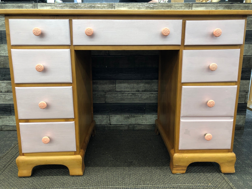 PINK-DRAWER PAINTED STUDENT DESK.