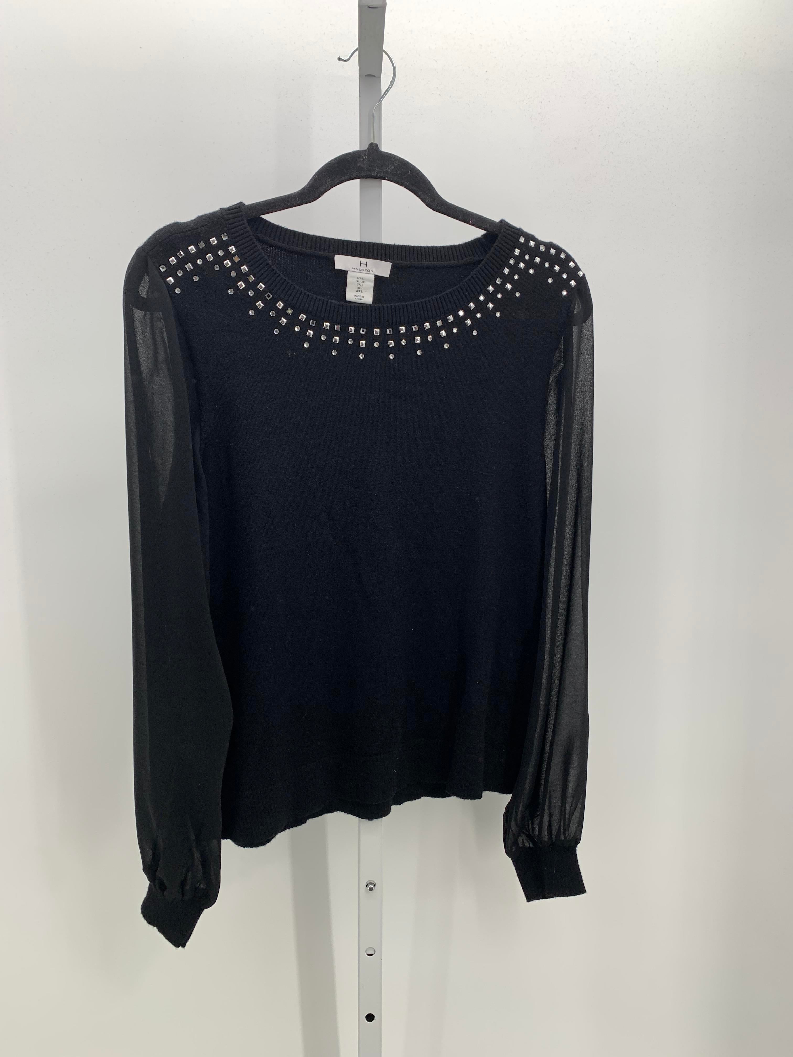 Halston Size Large Misses Long Slv Sweater