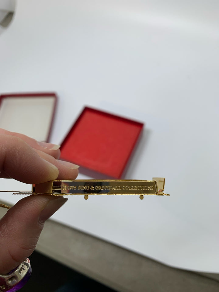 IN BOX METAL HAYES PRESIDENTIAL CENTER BRASS HOUSE ORNAMENT BING & GRONDAHL.