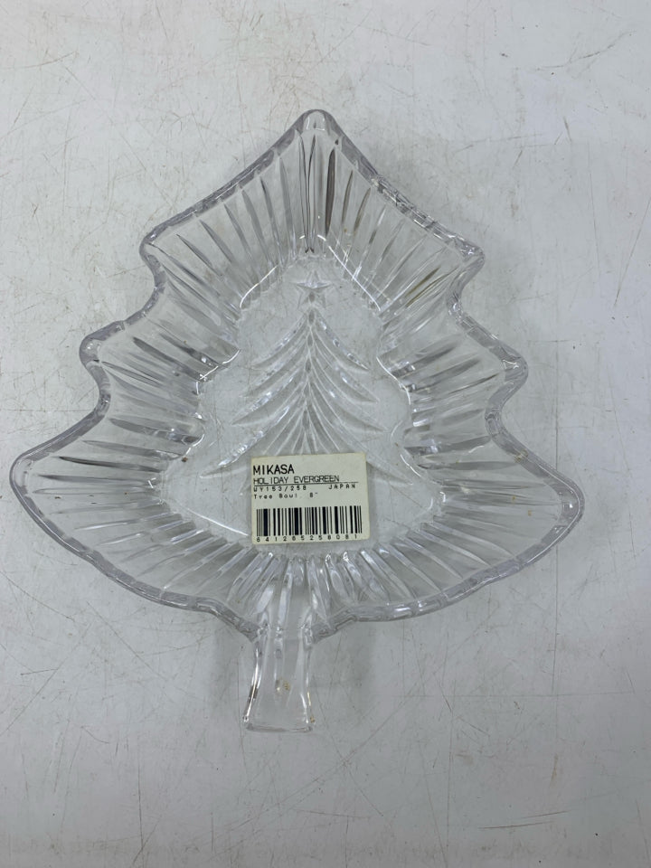 GLASS TREE SHAPED CANDY DISH MIKASA.