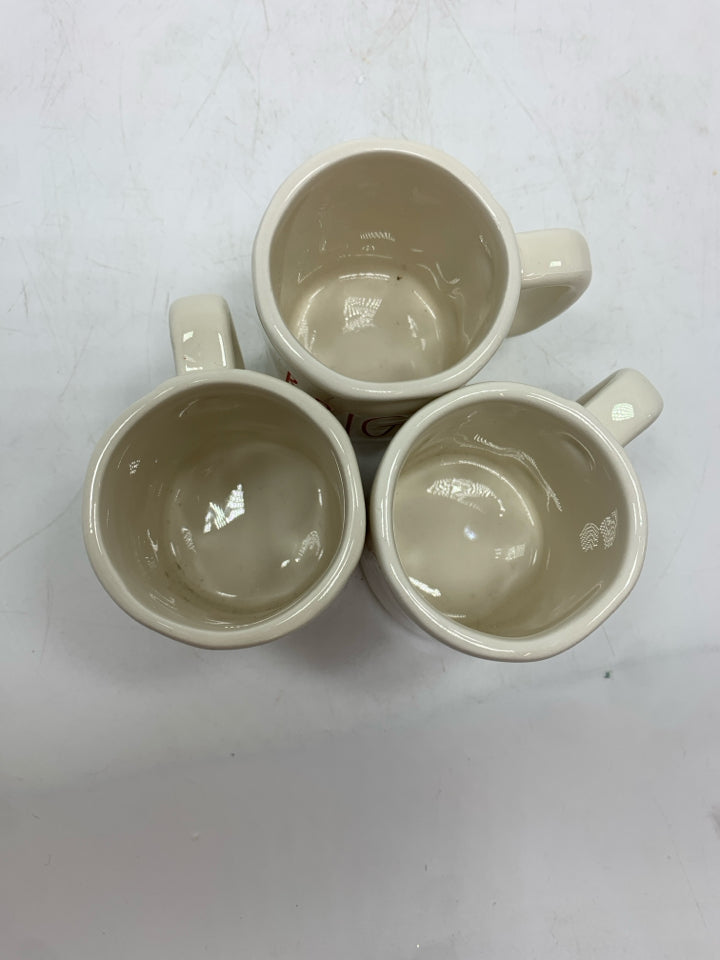 RAE DUNN HOLLY BRIGHT JOLLY ESPRESSO CUPS.