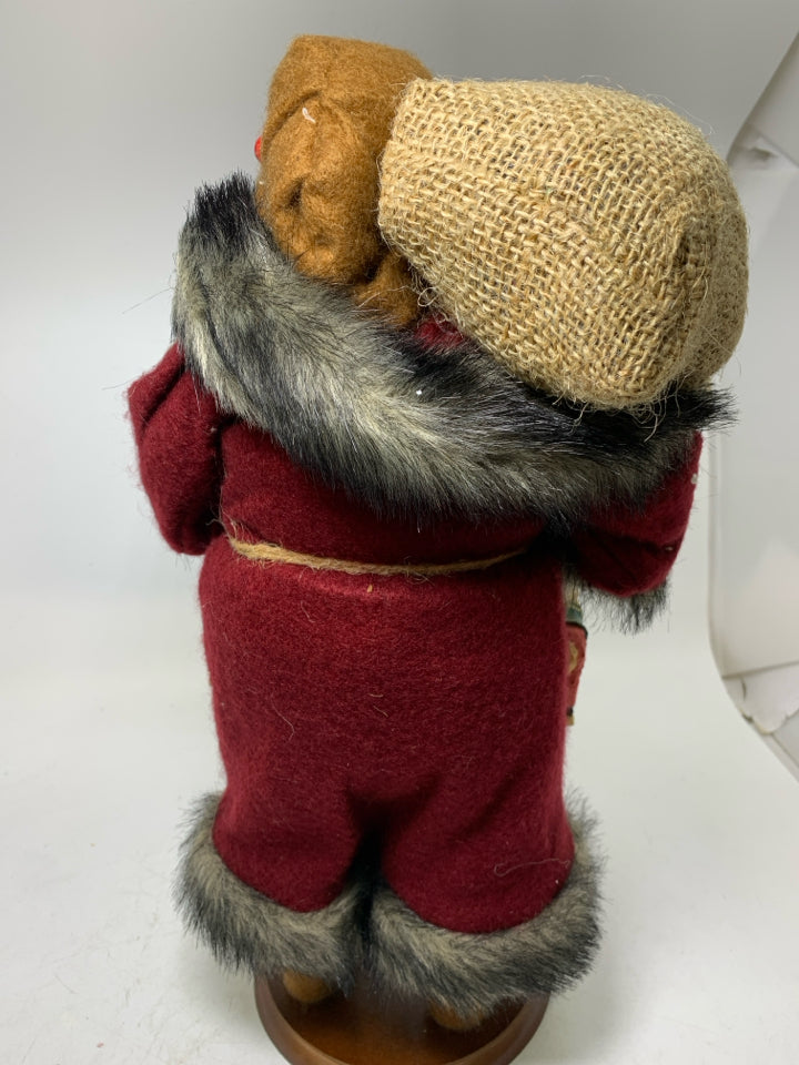 LARGE SANTA LARGE COAT HOLDING SACK/WALKING STICK W/ TAG TINA MITCHEL.