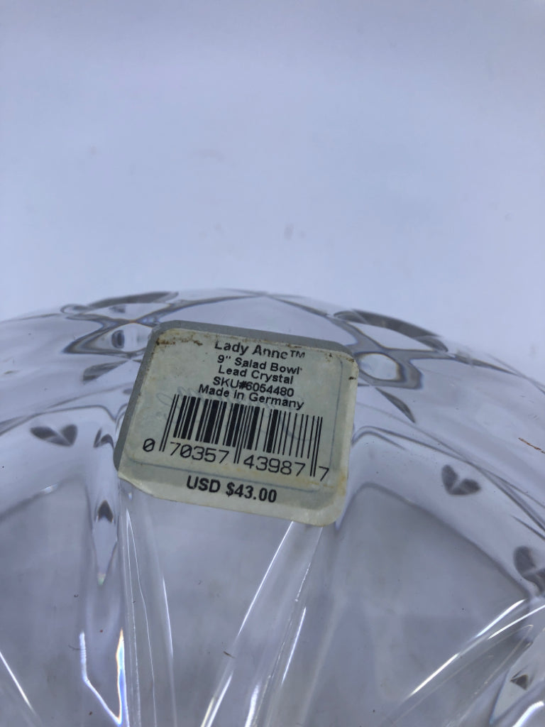 HEAVY CUT CRYSTAL SALAD BOWL.