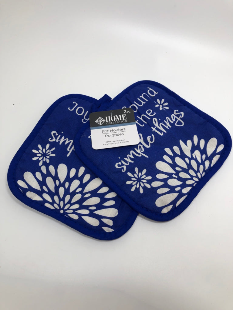 NWT 2PC JOY POT HOLDERS.